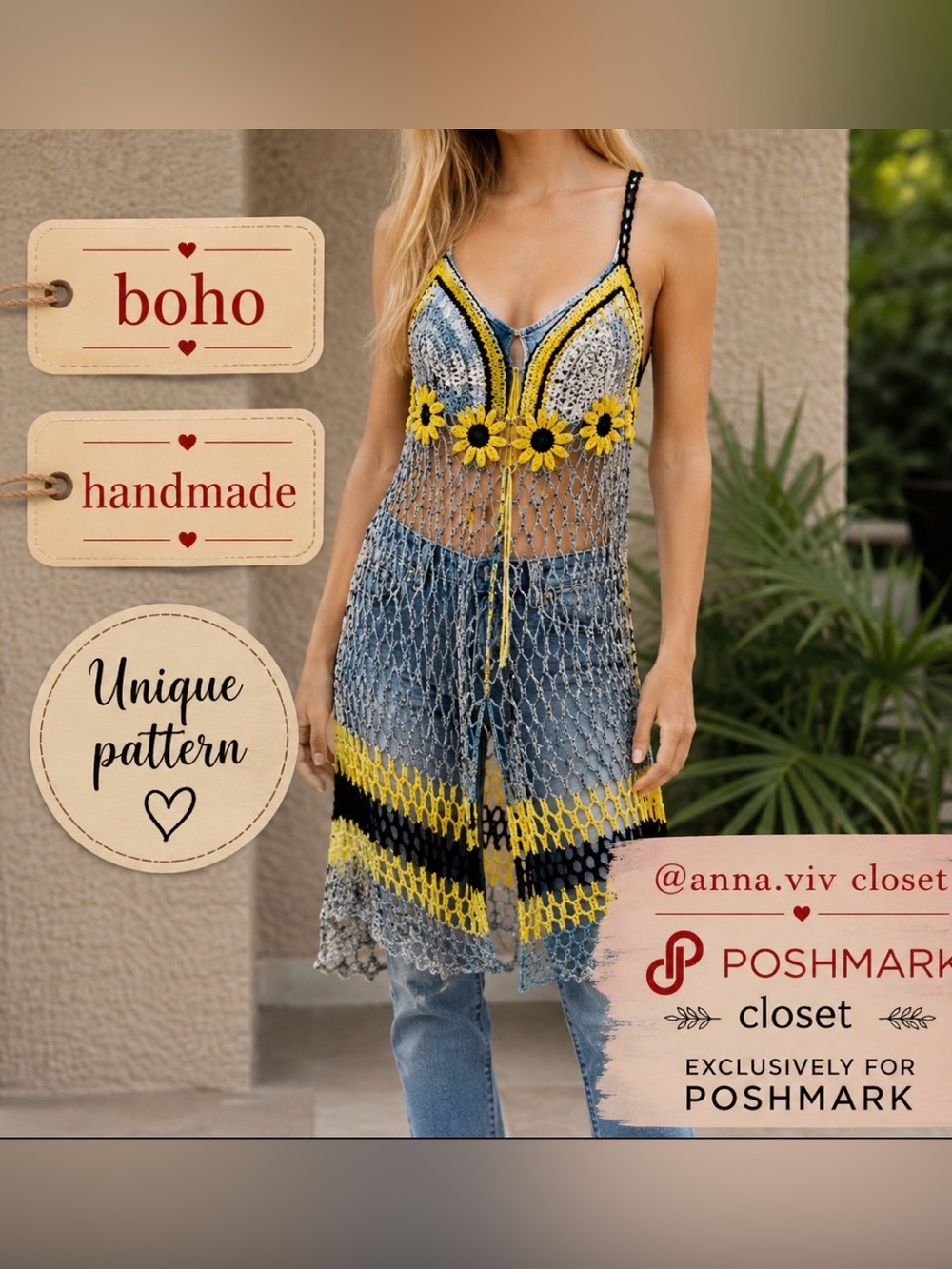 Handmade Crochet Coverup Dress 🌼